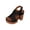 Black, variant on Wedge Heel Cut-Out Vamp Peep Toe Slingback Women's Sandals Brown 41