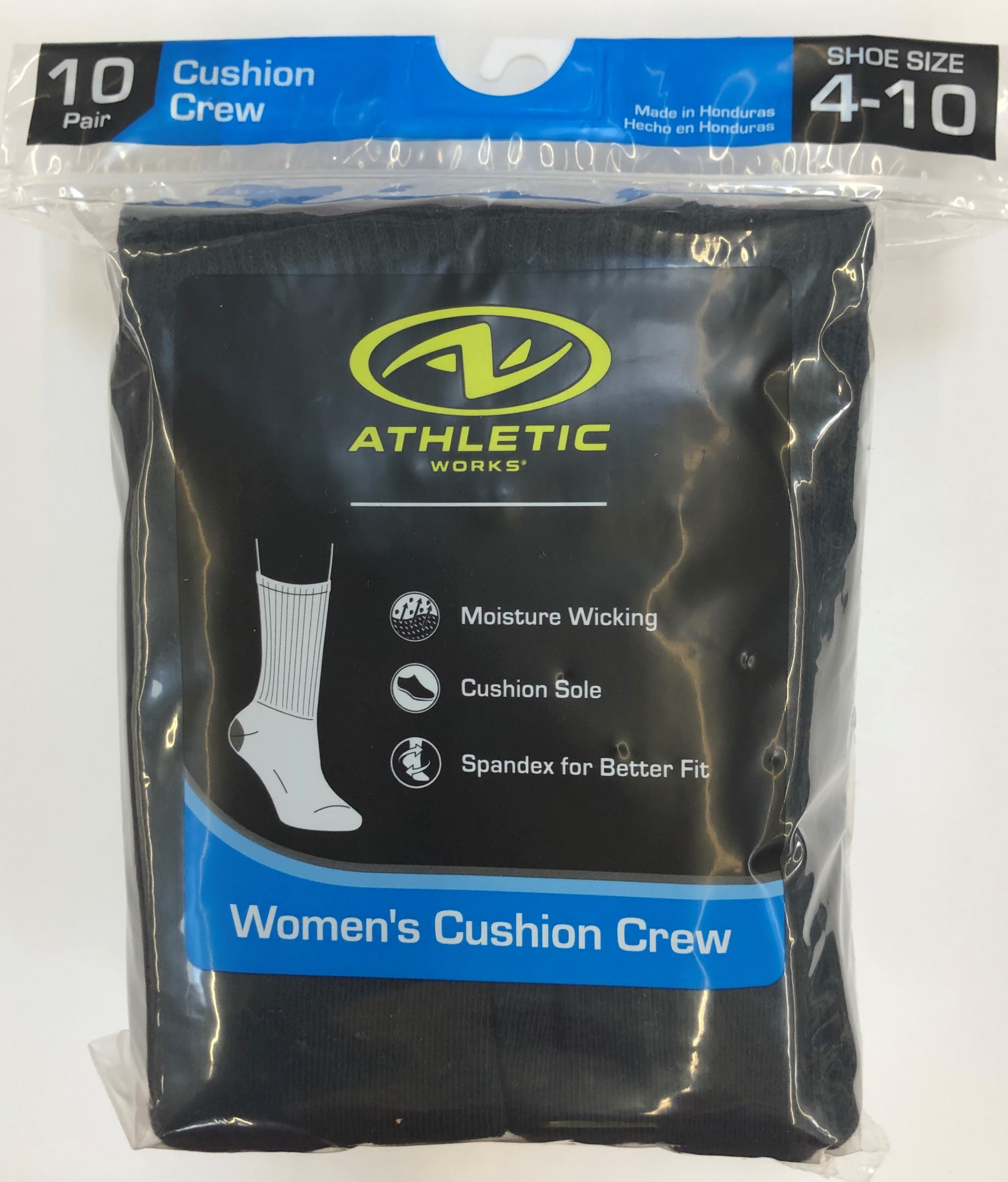Athletic Works Women's Cushion Crew Socks, 10 Pack - Walmart.com