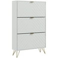 thumbnail image 1 of HOMCOM Armoire de Rangement pour Chaussures avec 3 Tiroirs Basculants pour 18 Paires de Chaussures Blanc, 1 of 10