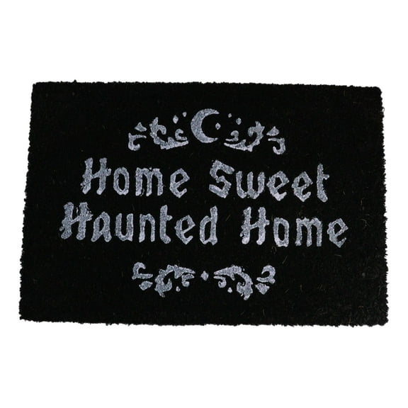 Home Sweet Haunted Home Halloween Black Coir Coconut Fiber Floor Mat Doormat