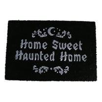 Home Sweet Haunted Home Halloween Black Coir Coconut Fiber Floor Mat Doormat