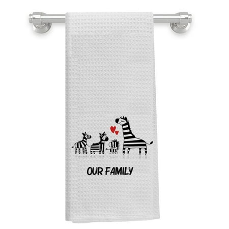 

Knibeo Cute Zebra Kitchen Towels - Zebra Gifts for Women Tea Towels for Kitchen Decorative Cute Hand Towel 16x24 Cute Dish Towels Our Family C43