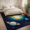 thumbnail image 3 of ODIKA 8'x10' Washable Area Rug Durable, Non-Slip Playroom Rocket Galaxy Motifs Science Theme Classroom Themed for Living Room, Under Sectional, Family, 3 of 7
