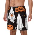 thumbnail image 2 of Uemuo Halloween Ghosts And Pumpkins Pattern Mens Swim Trunks Quick Dry Board Shorts with Mesh Lining, Stretch Beach Shorts Quick Dry No-Chafing Board Shorts-XX-Large, 2 of 9