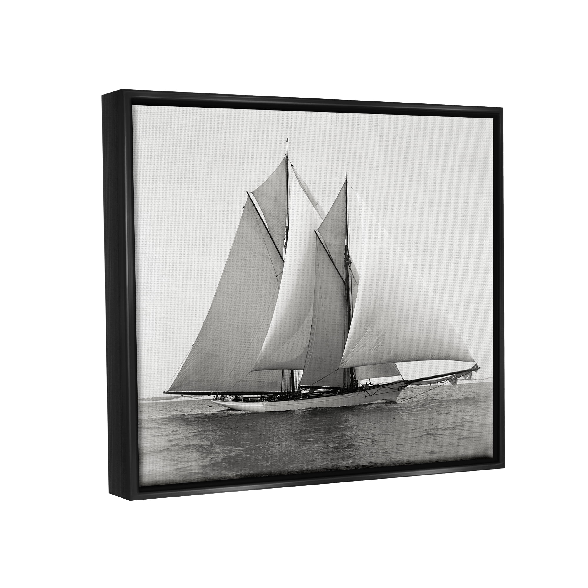 Stupell Industries Majestic Ship Ocean Photography Coastal Painting Black Floater Framed Art Print Wall Art