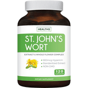 Healths Harmony St. John's Wort 500mg 120 Capsules (Non-GMO) Powerful 900mcg Hypericin Saint Johns Wort Extract for Mood, Tincture & Mental Health - No Oil or Pills - Supplement