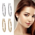 thumbnail image 5 of Pendientes de aro de lujo con diamantes de imitación para mujer: regalo brillante y elegante, 5 of 5