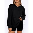 thumbnail image 2 of Sudadera con capucha Dokotoo para mujer, punto gofrado, color negro, talla XL, 2 of 5