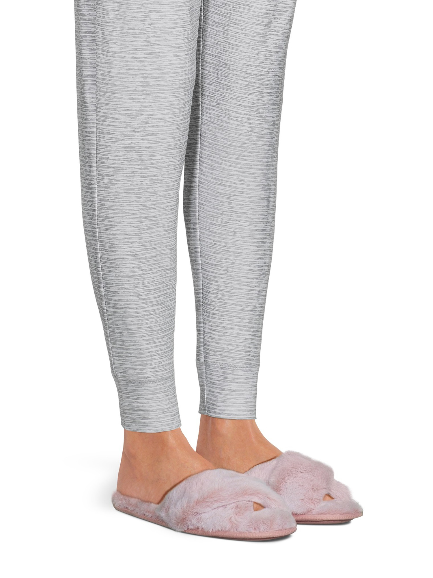 Joyspun Women's Faux Fur X-Band Slippers, Pink photo 6
