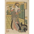 thumbnail image 2 of Eizan Kikukawa 18x24 Black Ornate Framed Double Matted Museum Art Print Titled: Geisha (19th Century), 2 of 5
