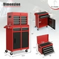 thumbnail image 3 of Costway 2 in 1 Tool Chest & Cabinet with 5 Sliding Drawers Rolling Garage Box Organizer, 3 of 9