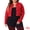 Red, variant on DARING DIVA Women's Plus Button Closed Cropped Denim Jacket 4X Light Purple