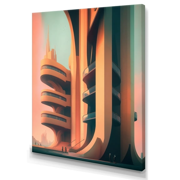 Designart Futuristic Architectural Building I Canvas Wall Art