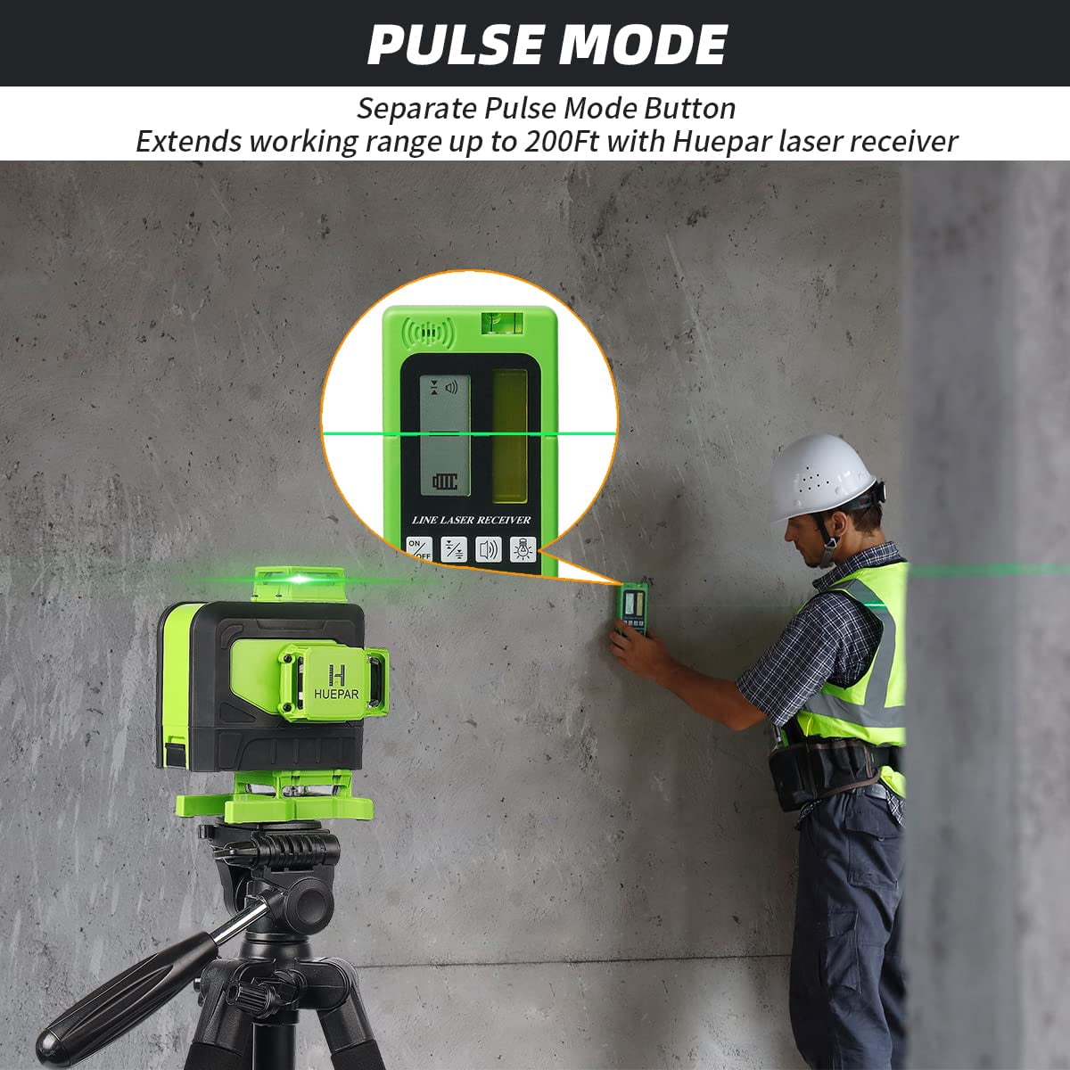 4D 16 Lines Self-leveling Laser Level, 200Ft Green Beam Tiling Floor Cross Line Laser Level Tools with Remote Control and 360° Fine-tuning Bracket