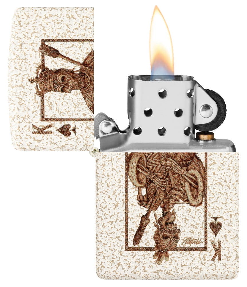 Zippo Rick Rietveld Ace Skull Design Mercury Glass Pocket Lighter