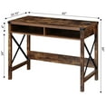 thumbnail image 4 of Convenience Concepts Durango 42 Inch Desk with Charging Station and Shelves, Barnwood/Black, 4 of 6