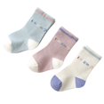 thumbnail image 4 of 3 pares de calcetines para bebé con patrón de números, calcetines infantiles de algodón suave para otoño de 0 a 6 meses, 4 of 5