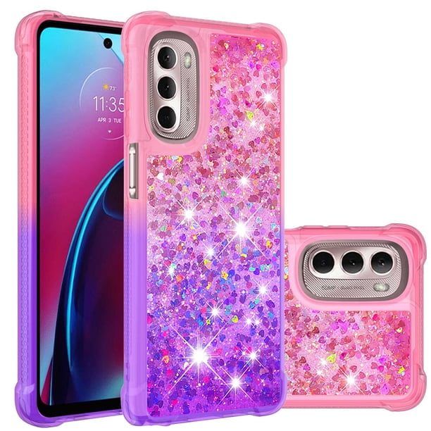 Funda para Motorola MOTO G Stylus 2022 5G Transparente con Brillos Carcasa Protectora Antigolpes con Glitter Brillante