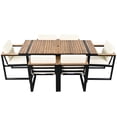 thumbnail image 5 of Euroco 7 Pieces Outdoor Dining Set Patio Dining Table and Chair Set with and Removable Cushions, Beige, 5 of 9