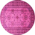 thumbnail image 1 of Ahgly Company Machine Washable Indoor Round Persian Pink Traditional Area Rugs, 6' Round, 1 of 4