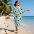 thumbnail image 3 of XYZCANDO Women Kaftan Dresses Plus Size Bathing Suit Cover Up Fish Camo Caftan Beach Dress for Swimwear Summer Casual Dress Loose Batwing Sleeve Beach Cover Up for Vacation Pool Party, 3 of 7