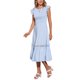 thumbnail image 4 of Vestido Midi Boho de Verano Edición INSPIRE CHIC para Mujer con Mangas de Volante, Encaje, Fruncido, Volantes y Fluido para Playa, Talla L Azul, 4 of 6