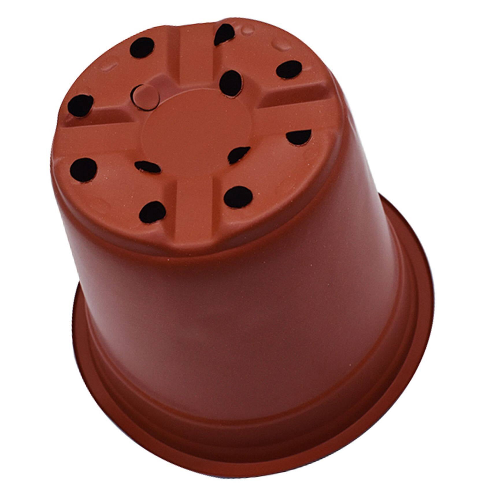 100Pcs Nursery Seedlings Pots, 5.5" x 5" Plastic Planting Flowerpots Gardening Pot Cups Seed Starting Flower Containers for Succulents, Brick Red