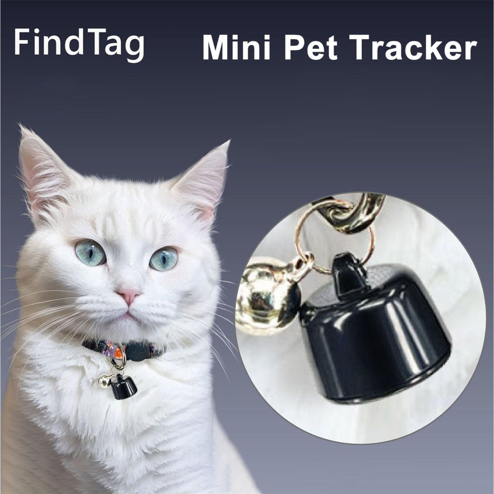 Mini Tracker for Pets, Smart Pet Tracker Location Tracking Collar, Mini Trackers for Pets iOS and Android, Small Pet Locator for Cats, Works Worldwide with Any Collar, No Other Fees (Black),Black A