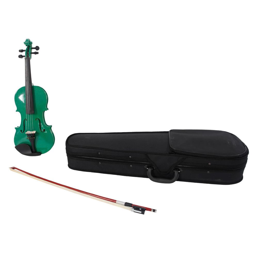 Ktaxon 4/4 Green Acoustic Violin Fiddle with Hard Case, Bow, Rosin Full Size for beginning