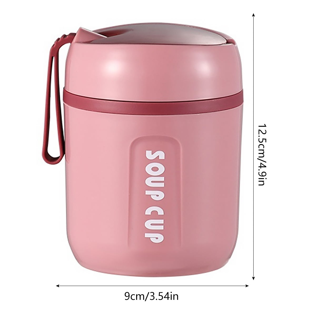 SLHKPNS Pink Cherry Blossom Thermos for Hot Food 17OZ Insulated Thermos  Food Jar with Folding Spoon/Handle Japanese Flowers Soup Thermos Food  Storage