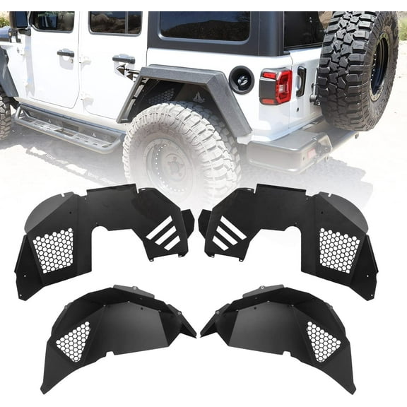 WOLFSTORM Compatible Front Rear Inner Fender Liners Flares Fit for 2018-2022 Jeep Wrangler JL/JLU 4PCS(Front&Rear Inner Fender Liners Flares)