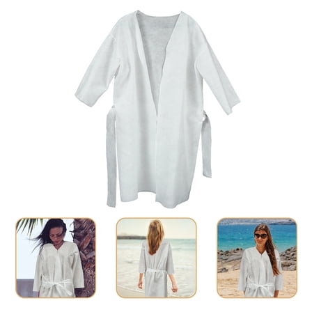 Moluckfu Travel Bathrobe Men Bathrobe White Cotton 1Pcs 40X26X23In