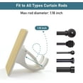 thumbnail image 3 of 4 Pcs Support de Tringle à Rideau Blanc Sans Perçage, Crochets Adhésifs pour Tringle à Rideau, Supports de Tringle à Rideau 3M avec Vis, Supports Muraux pour Tringle de 1-3 cm, 3 of 5