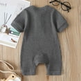 thumbnail image 3 of Newborn Baby Girls Boys Romper Bodysuits Short Sleeve Plain Jumpsuits Knit Cotton Outfits 0-18M, 3 of 4