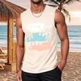 thumbnail image 3 of Beach Tank Tops for Men Sun Salt Sand Graphic Casual Crewneck Sleeveless Shirt Hawaii Tropical Vacation Tops, 3 of 5