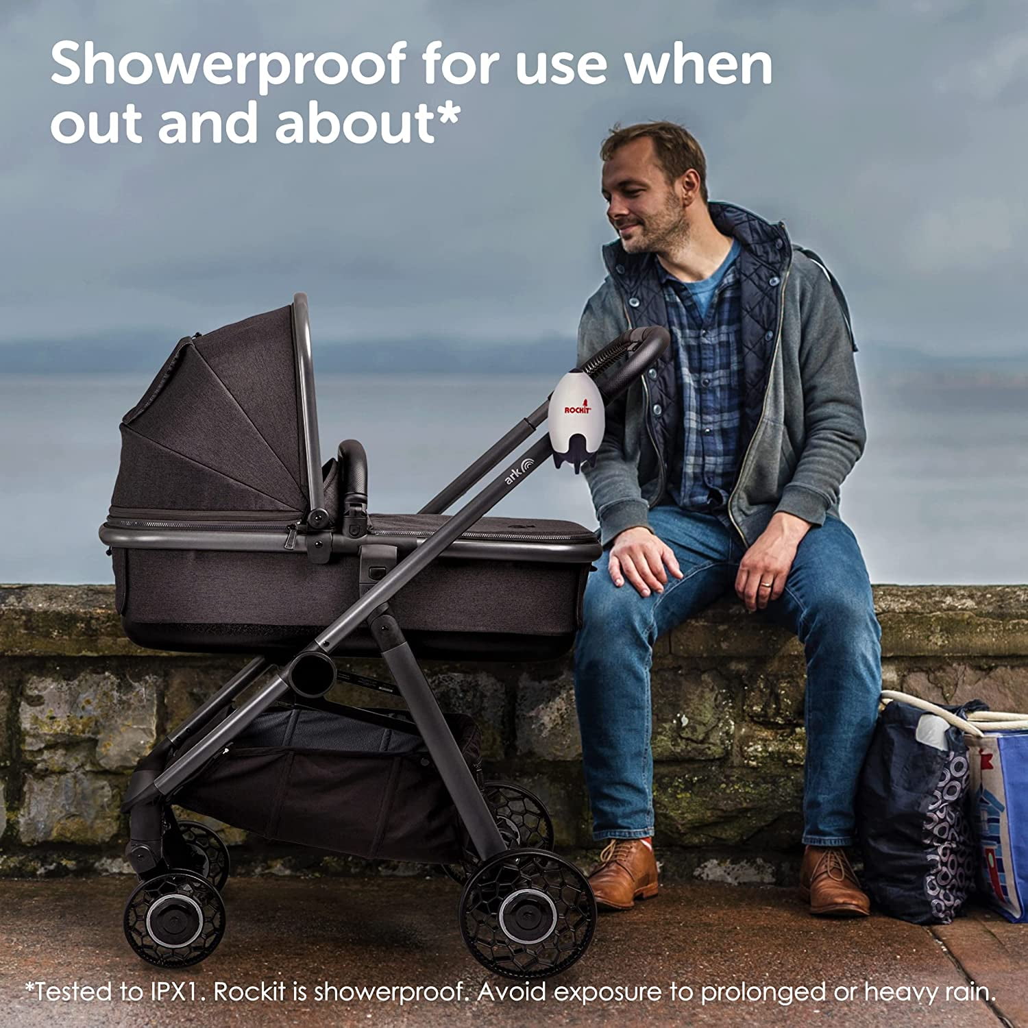 Rockit Rocker USB Rechargeable 2.0. Rock-it Baby Rocker Rocks Any Stroller, Carriage, Pushchair or Buggy. Comes with a Rotating Stroller Bracket.