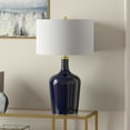 thumbnail image 6 of Evelyn&Zoe Sebago 25" Tall Table Lamp with Fabric Shade, Navy Blue/White, 6 of 6
