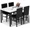 White+Brown, variant on MOOSENG Dining Table Set for 4, Faux Marble Kitchen Table with 4 PU Leather Chairs, 5 Piece Modern Dining Room Set for Small Space, Breakfast Nook White