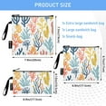 thumbnail image 3 of Dailycode Reusable Ziploc Bags Leakproof Sandwich Snack Freezer Bags Sea Corals and Seaweed 3 pack, 3 of 7