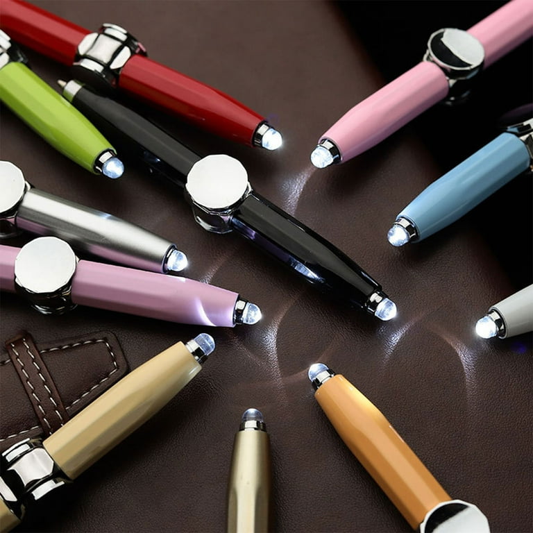 Fidget Spinner Pen with LED Light Writable Spinning Pen Metal Ballpoint Pen  for Kid Teen Student Relax Mood Ease Anxiety 