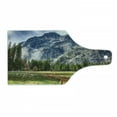 thumbnail image 1 of Yosemite Cutting Board, North Dome as Seen from the Valley with Wooden Walkway Yosemite National Park, Tempered Glass Cutting and Serving Board, Wine Bottle Shape, Green Charcoal, by Ambesonne, 1 of 1