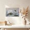 thumbnail image 6 of Lotus and hummingbird wall art canvas decorative frame, spa-inspired yoga Zen-inspired tranquil wellness home decor., 6 of 10
