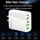 thumbnail image 5 of Cargador rápido QC3.0+PD20W con 3 puertos USB y adaptador funcional tipo C para cargar teléfonos inteligentes, 5 of 6