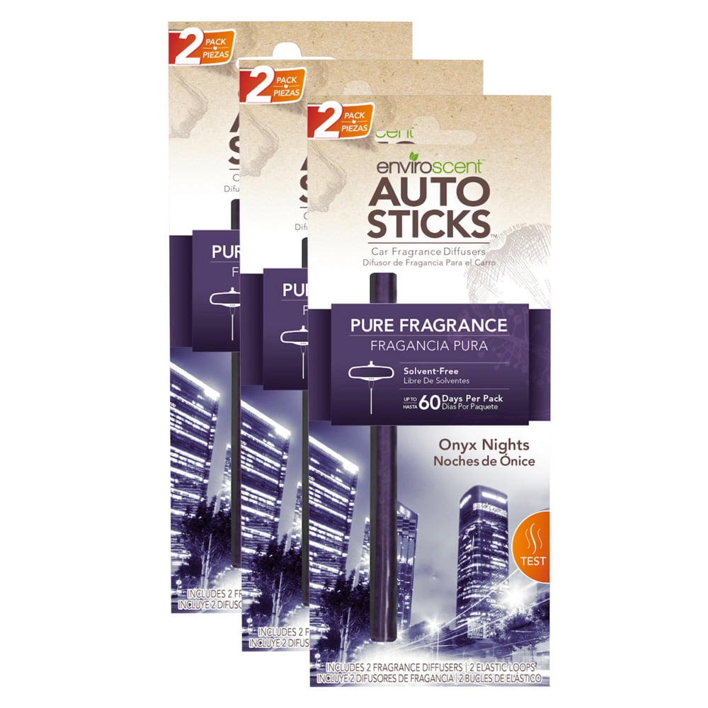 Enviroscents Auto Sticks Natural Car Air Fresheners, 3Packs with 6