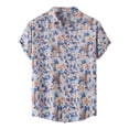 thumbnail image 1 of Playeras Hombre Deportivas Camisa Informal Con Estampado Floral Para Hombre, Camisa De Manga Corta Con Cuello Vuelto, 1 of 5
