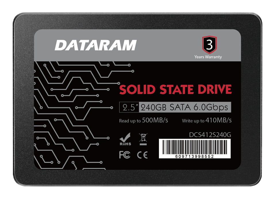 DATARAM 2.5" SSD Solid State Drive 240GB 6.0 Gbps SATAIII High Speed Read & Write…