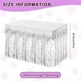 thumbnail image 4 of Metallic Foil Fringe Table Skirt, 108 X 29 inch Tinsel Table Skirt for Baby Showers Wedding Birthday Party(Silver), 4 of 5