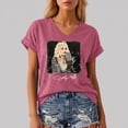 thumbnail image 2 of JCCXIN Womens Vintage Dolly Shirt V Neck Short Sleeve Graphic Tee for Parton Fans Retro Casual T-Shirt, 2 of 6