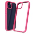 thumbnail image 2 of For Apple iPhone 14 Pro Max (6.7") Transparent Hybrid Shockproof Protection Soft TPU Frame and Hard PC Back Slim Fit Phone Case Cover by Xpression - Clear / Hot Pink, 2 of 8
