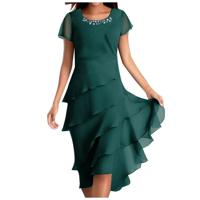 2025 Robe à Col en V pour Dames à Manches Courtes, à Lacets, Imprimée, Grande Jupe, Robe d'Été pour Femmes, Robe Maxi pour Dames, Robes d'Été Décontractées pour Femmes, Robe de Saison, Robes Chemise Maxi, Robes Longueur Genou fo